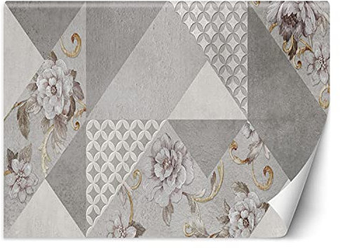 Feeby Papier Peint Intisse Motif Motif Floral 400x280 cm gris Déco Murale Trompe L' Oeil Tapisserie Moderne Salon Chambrea' Coucherr Salle De Bain Cuisine Texture Abstrait Fleurs