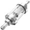 ihreesy Kraftstofffilter,Universal Kraftstofffilter Aluminiumlegierung CNC 8mm Transparente Glas Kraftstofffilter Benzinfilter Kraftstofffilter Benzin für ATV Dirt Bike Motorrad,Silber