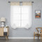 GIRASOLE HOME Paire de rideaux blancs semi-transparents, ourlet supérieur beige avec napperons brodés - Mélange lin Style shabby chic Pour chambre à coucher, 2 panneaux poche (beige, 60 x 240 cm)