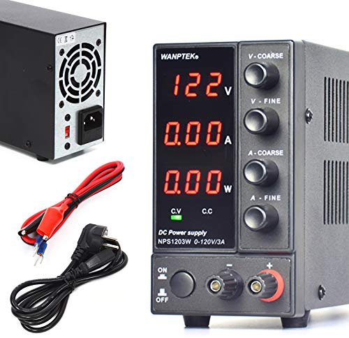 Labornetzgerät 0-120V 0-3A DC Netzgerät Regelbares AC Trafo Netzgerät Labornetzteil Stromversorgung mit Netzkabel 360W