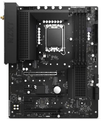 NZXT N5 Z690 Motherboard - N5-Z69XT-B1 - Intel Z690 chipset (Supports 12th Gen CPUs) - Scheda madre da gioco ATX - Schermo I/O integrato - Connettività WiFi 6E - Bluetooth V5.2 - Nero