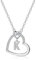 LIHELEI Damen Halskette Herz Buchstabe 925 Silber Kette Damen Personalisiere Kette, Geburtstags und Weihnachten Geschenk Für Frauen Mädchen Mama Freundin - K
