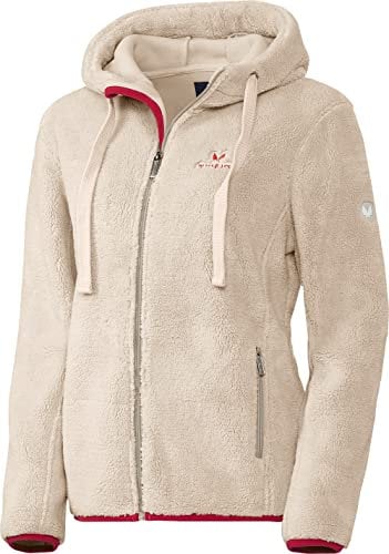 PATSY & LOU Damen Teddy-Fleecejacke, kuschelige Damenjacke, Funktionelle Teddyjacke mit Kapuze & Reißverschlusstaschen, atmungsaktiv & windabweisend, Gr. 36-48