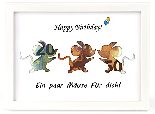 Ukaeno Geldgeschenke Geburtstag, Lustige Geldgeschenk Verpackung, Kreative Geld Geschenk, DIN A5 (Weiß)