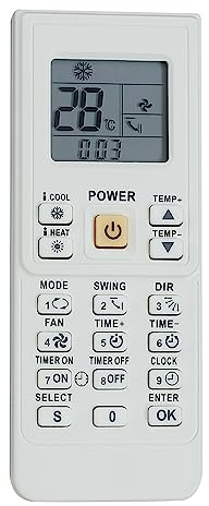 Mando a Distancia Universal de Repuesto para Aire Acondicionado, Compatible con Alpin, Daikin, ELECTROLUX, FUJITSU, Hyundai, Mitsubishi, Panasonic, Samsung, Toshiba, York + Otros Modelos/Mando a