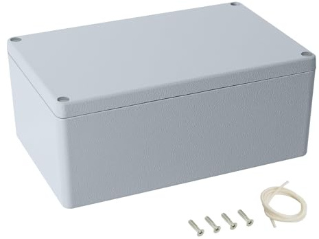 LeMotech Junction Box, Aluminum Alloy Metal Electrical Box, IP67 Waterproof Dustproof Project Box, Outdoor Universal Enclosure, Grey 7.4x4.7x3.0in (188x120x78mm)