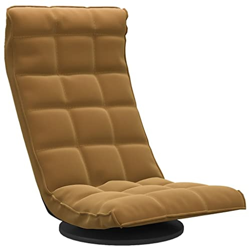 vidaXL Bodenstuhl Drehbar Klappbar Bodensessel Relaxsessel Relaxstuhl Sessel Fernsehsessel Loungesessel Polstersessel Wohnzimmer Braun Samt