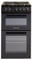 Cookology CFSPTC502BK 50cm Wide Freestanding Electric Twin Cavity Cooker, Combined 93 Litre Capacity with 4 Zone Solid Plate Top Hob Cooktop - in Black