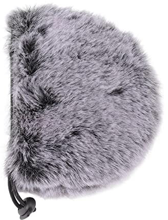 Condenser Microphone Windshield with Fluffy Furry Windscreen Muff - Windproof Cover for Mic, Elastic Band, Easy to Use - Reduce Wind Noise, Suitable for Public Speaking and Live