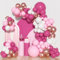 Kit Arche Ballon Rose 164 Pièces Rose Gold Guirlande Decoration Anniversaire Fille Femme Rose Vif Blancs pour Baby Shower Mariage Baptême Fiançailles Fête