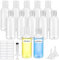 Sheryl&Rain 12Pcs 60ml Travel Bottle for Toiletries, Plastic Bottles Empty, Refillable Transparent Travel Bottles with Syringe Funnels and Labels for Travel Toiletries Makeup