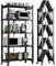 Heikoeco® Klappbares Mobiles Regal, Metallregal mit 5 Ebenen, Bodenlagerregal extra groß 158 * 39 * 9.5cm(Black 50)