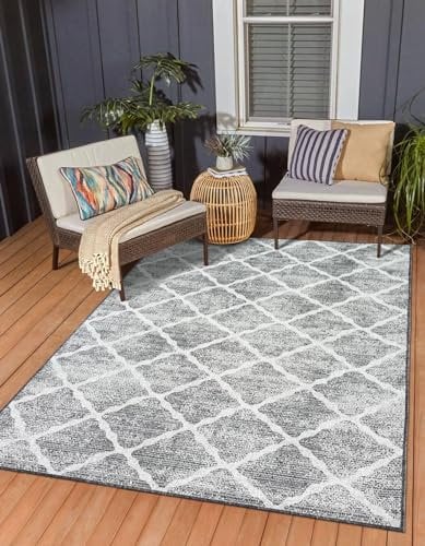 MY-RUG Outdoor Teppich wetterfest 100 x 160 cm, UV beständig & robust für Garten Terrasse, Balkon Küche & Wohnzimmer, kurzflor waschbarer Wohnzimmerteppich, Bonnie