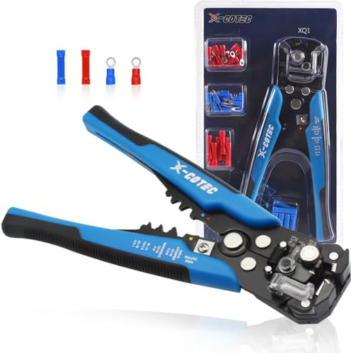 X-COTEC Pinza Spelafili Elettricista, Pinze Elettricista Automatico 3 in 1, Spellacavi Elettrici Professionale, Spellafili e Tagliafili Multifunzione, Pinza a Crimpare, per Cavi 24-10 AWG (0.2-6 mm²)
