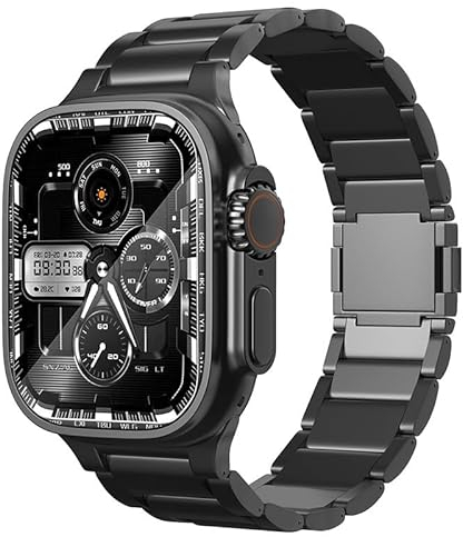 synsing Cinturino magnetico in titanio Ultra 2, compatibile con Apple Watch Ultra 49 mm, 45 mm, 44 mm, 42 mm, 41 mm, 40 mm, 38 mm, in titanio iWatch, colore abbinato, colore nero, 49 mm