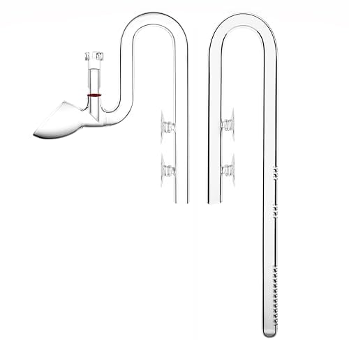JARDLI Glas Lily Pipe Set mehrstufigem Wassereinlass & Auslass mit Skimmer Oberflächenabzug (13mm für 12/16mm Schlauch)