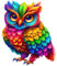 Designer Aufkleber/Sticker/Wandaufkleber/Decal/Fotosticker/Dekoration Vinyl - XL- bunt - Eule Uhu Vogel 01