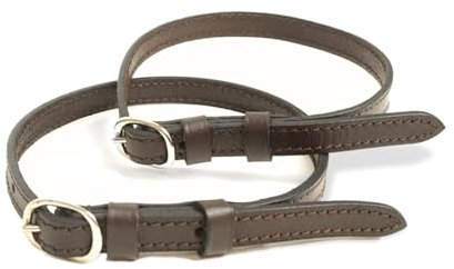Sporenriemen Leder 2 Stück Leder Riemen für Sporen Ersatzriemen größenverstellbar Perfekter Halt Reitsporen (Braun)