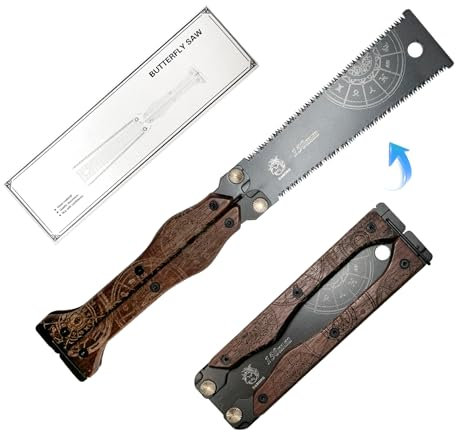 Reevnnmer Sega a mano pieghevole | Manico da 165 mm con lama da 145 mm | Acciaio ad alto tenore di carbonio (13/15 TPI) per falegnameria, potatura, fai da te, sega giapponese, mini sega leggera