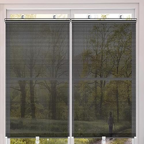 Sonnenschutz Rollos mit Saugnäpfen,2 Schwarz Verdunkelungsrollos,Plissee Fenster Roller Window Shades für Dachfenster/Auto, Sonnenschutz, Hitzeschutz, Einstellbar