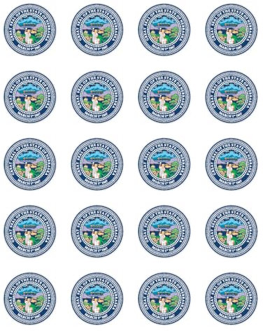Aufkleber: 25 mm, 20 Stück - Wappen - Vereinigte Staaten von Amerika - Nebraska - US, USA - NE - für Auto, Laptop und mehr