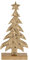 EGLO LIVING Deko Baum Baliguian, Weihnachtsdeko Wohnzimmer, Tischdeko Weihnachten aus Holz in Natur und Metall in Gold, Adventsdeko Fensterbank, 27 x 13 cm