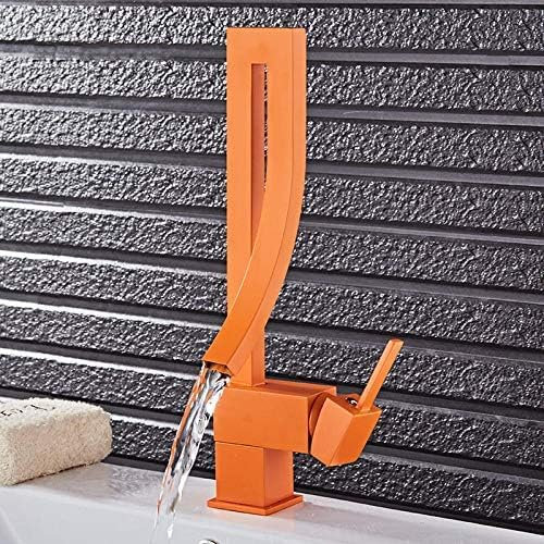 Waschbecken Waschbecken Wasserhahn Einhand Mixer Hahn Schiff Waschbecken Wasserhahn-Orange, RAKRISTE, Orange,