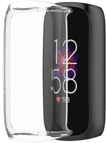Hülle für Fitbit Luxe Schutzfolie Schutzhülle, Silicone TPU Displayschutz Case Cover, Anti-Kratz Anti-Staub Schutz Gehäuse für Fitbit Luxe (Transparent)