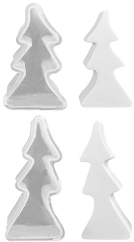 Silikonformen Gießformen Weihnachten, 2 Stück Gießformen Silikon Weihnachtsbaum, Silikonform Weihnachten zum Gießen, Gießforme Weihnachten, Giessformen Silikon für DIY Weihnachten Handwerk (06)
