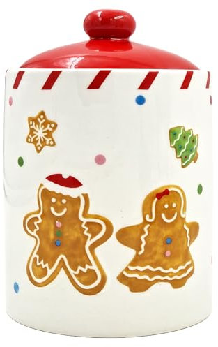 matrasa Keksdose Gingerbread aus Keramik für Weihnachtsgebäck - Plätzchendose Gebäckdose 1,2 L 12x18 cm