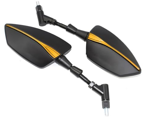 OEXRIG Motorrad Spiegel Für Gilera Für Nexus 125 250 300 500 E3 GP800 GP850 Motorrad Seite Rückspiegel Motorrad Lenkerendenspiegel(Golden)
