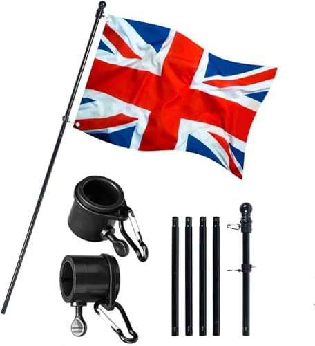 Fahnenmast für Haus im Freien – drehbarer robuster Fahnenmast – Outdoor-Zubehör für Garten, Strand, Boden, Anhänger, Boot, Auto, LKW, Motorrad, Golf