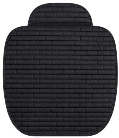 Doukesh 2 Stück Sitzkissen Auto Vordersitze Autositzkissen aus Leinen Atmungsaktiv und rutschfest Autositzschoner Sitzauflage Auto Universal Autositzauflage für SUV LKW 50×49CM (2)