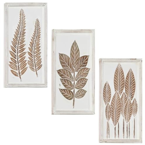 vidaXL Kunst Dekoration 3 pcs Braun und Weiß 40 x 40 x 1,5 cm, Coole Deko, quadratische Moderne Wandkunst, minimalistisches Design, stylisches innen Raumelement