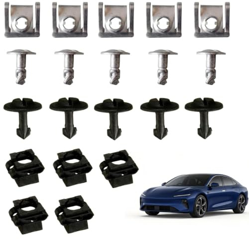 20 Stück Unterbodenschutz Befestigungsclips, Schrauben Blechmuttern Sortiment, Halteklammern für Motorschutz Getriebeschutz, Unterfahrschutz Reparatur Clips für Audi A4 A6 A8
