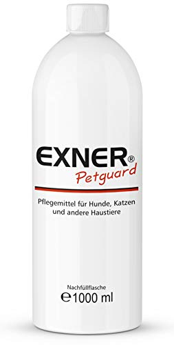 Exner Petguard Fellpflege für Hunde, Katzen & andere Haustiere - Mittel bei Juckreiz, Haarausfall, Entzündung, Parasiten, Räude, Milben & Pilzbefall - biologisch & natürlich - 1 Liter Nachfüllflasche