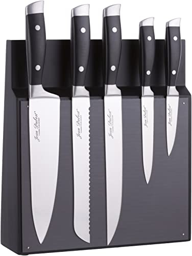 Pradel Jean Dubost 18509 Bloc de Cuisine Aimanté Massif 5 Couteaux Ventoux Acier Nylon Noir