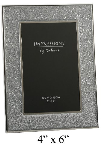 Sparkly Silver Glitter Impressions Picture Photo Frame 6 x 4