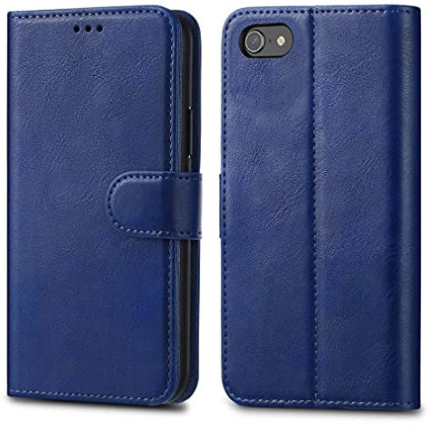 iPhone 7 / 8 4.7 Case - Blue Wallet Leather Flip Case Cover For iPhone 7 / 8 4.7 inch with Screen Protector
