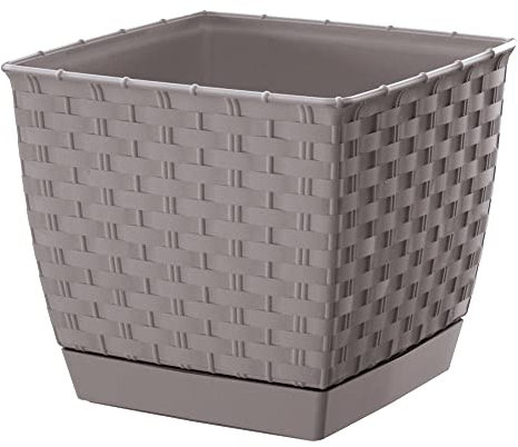 Maceta RATOLLA SQUARE 6L., dimensiones (mm) 220x220x189, color Mocca