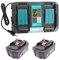 Remplacez la batterie 2 pièces BL1850B 197280-8 par un double chargeur rapide 4A pour maktia DHR202 DHP484Z DBO180 DDF482Z BJS161 DDF482 BL1840 BL1830 DC18RD