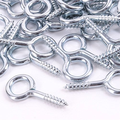 50x Heavy Duty 45mm Screw in Eye Hooks - Frame/Vine/Hook/Loop/Wall/Hangers