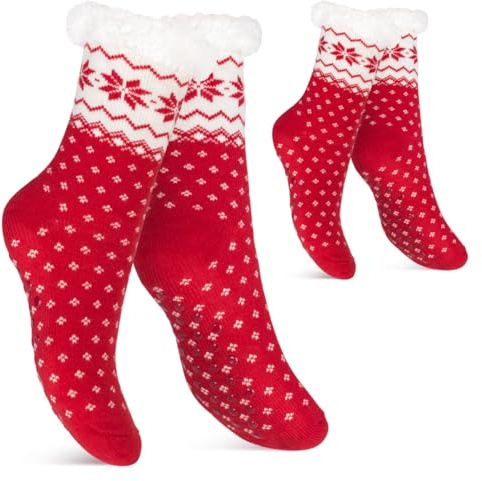 Footstar Damen und Herren Winter Haussocken (1 oder 2 Paar) Kuschelsocken