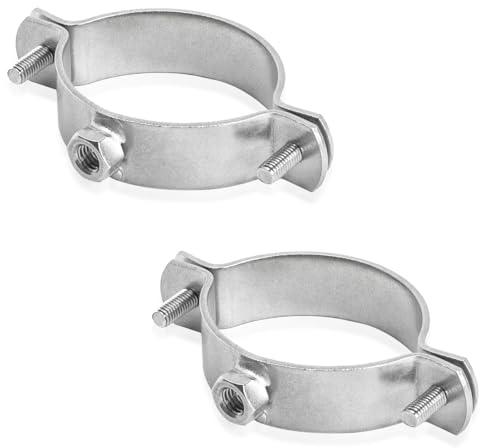 PRIOstahl® Rohrschellen aus Edelstahl V2A f. Stockschrauben - Rohrhalter Rohrbefestigung Rohr (1 1/2 Zoll, 45-52mm, 2 Stück)