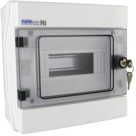 Elektro-Plast Verteilerkasten Kleinverteiler RH-8/Z AP Schloß IP65 8Module 36.9 VDE E-P 4033, 1, Grau