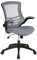 Flash Furniture Bürostuhl, ergonomisch, mit Mesh-Rückenunterstützung, geformtem und höhenverstellbarem Sitz und feststellbarem Kipphebel, Grau, 65 x 63 x 105 cm