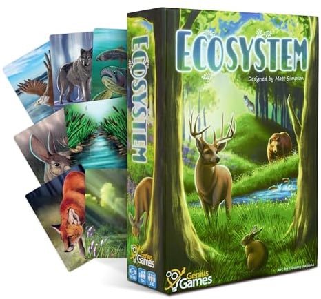 Genius Games - 74568 Ecosistema Ecologia Gioco da tavolo - Educativo Fauna Selvatica Natura Biologia Animale Catena Alimentare Habitat - Gambo - Scienza