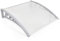 Marquesina para Puertas Ventanas Toldo Refugio de Nieve, Porche Delantero, Sombra Exterior, Techo, hecho en Cubierta de Policarbonato (76x120cm, Gris-Blanco)
