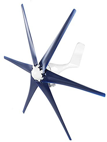 Professionelles Windturbinen-Kit, 800W 6-Blatt-Windgenerator, 2,0 m/s Windmühle mit niedriger Startwindgeschwindigkeit für Heimwerker im Freien(48V-Blau) Dynamo