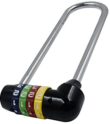 4 Digit Combination Padlock, 4.92 inch Long Shackle Resettable Padlock, Heavy Duty Outdoor Waterproof Lock for Bicycles, Gates, Mountain Bike, Gym Locker, School, Garage, Shed, Fence